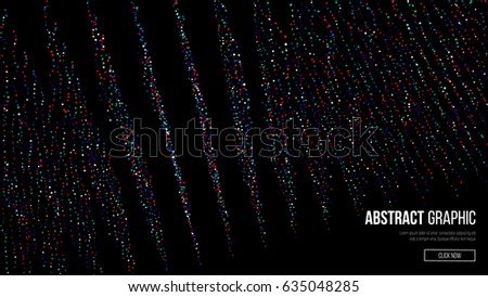 Wavy Abstract Graphic Design. Modern Sense Of Science And Technology Background. Vector Illustration. Abstract Dots Background. Flowing Particles Waves.