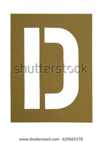 Cutout letter stencils photo isolated on white