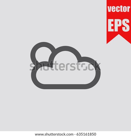 Weather sun cloud icon infographic isolated in flat style.Vector illustration.
