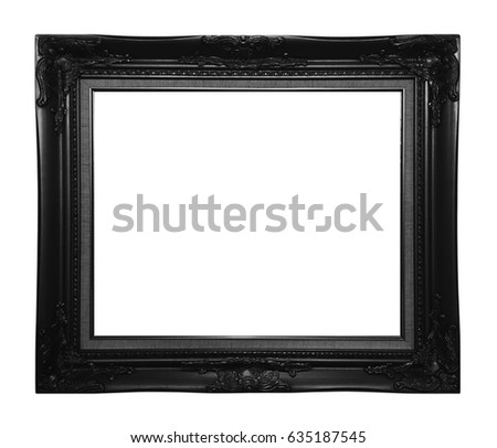 Antique black frame isolated on white background, clipping path.