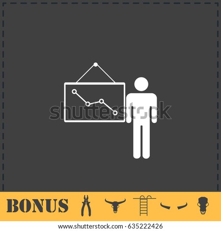 Teacher icon flat. Simple illustration symbol and bonus pictogram