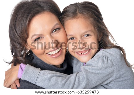 Little daughter with her mother