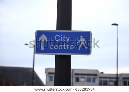 Street signs on a road in England