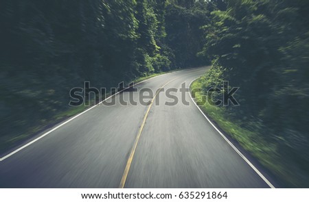 abstract picture of Khao Yai National Park Road way, vintage filter image
