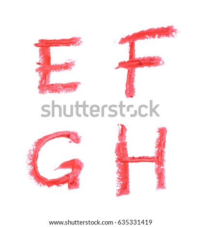 Set of abc latin letter characters written with a wax crayon isolated over the white background