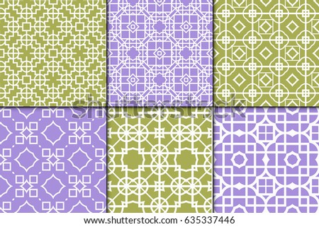 set of seamless geometric patterns. for invitations, design wallpaper, pattern fills, web page, banner, flyer. Vector illustration.