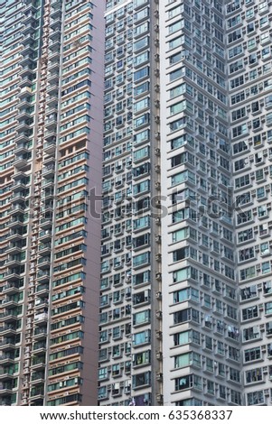 Highrise residential building in Hong Kong city