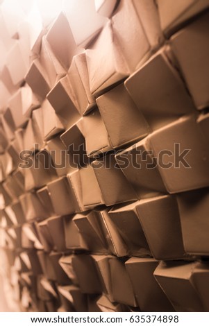 Gold and white abstract polygonal with triangle of future pattern is render template texture element art modern design metallic background.