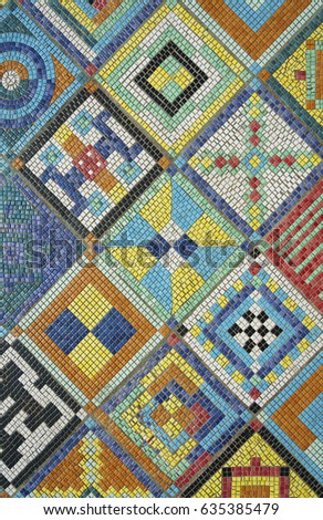 colorful mosaic flooring or wall