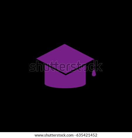 education icon. Violet icon on black background