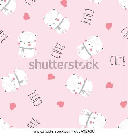 cute cat seamless pattern design