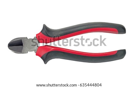Tools for electricians. Nippers isolated on white background