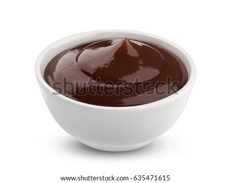 Grill sauce in bowl isolated on white background with clipping path Royalty-Free Stock Photo #635471615