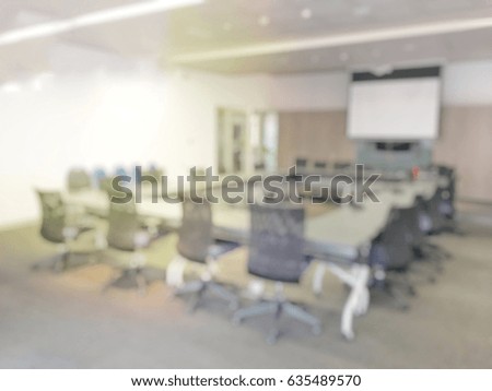 Blurred image of education people sitting in meeting room for profession seminar or education media discussion for present the new project.