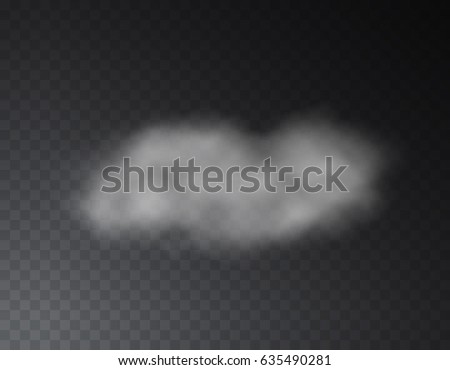 Fog or smoke effect isolated on transparent background. White steam or vapor backdrop. Vector translucent mist, cloud, smog template for your advertising design.