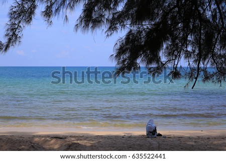 Sea and beach in summer.selective focus.