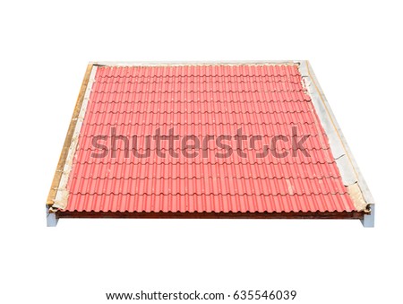 Tile red roofs, patterns of red roofs.isolated on white background.
