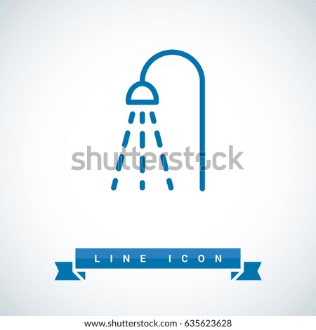 Shower bathroom line vector icon
