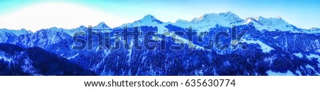 Panoramic view of Vorarlberg area, Austian Alps
