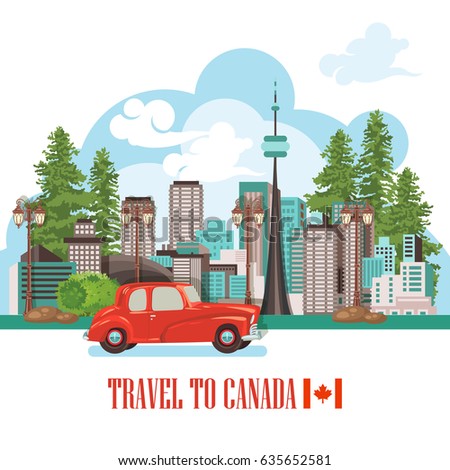 Canada. Canadian tradition vector icons. Banner about canadian culture. 