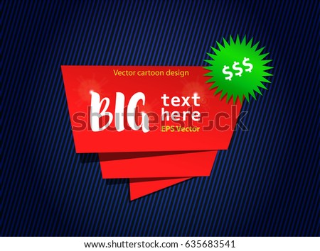 Vector template for web advertising banner, sale border, shopping. Cartoon design with red frame
