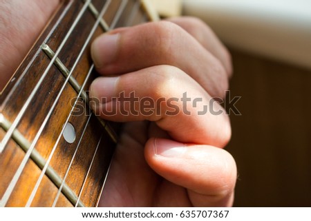 Chord guitar closeup