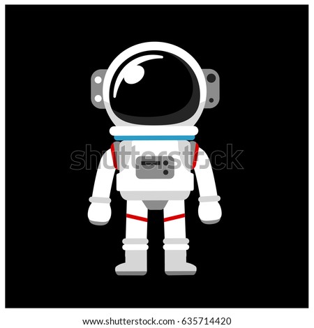 Vector Astronaut, Space suit isolated on Black Background Royalty-Free Stock Photo #635714420
