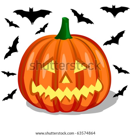 pumpkin and bats
