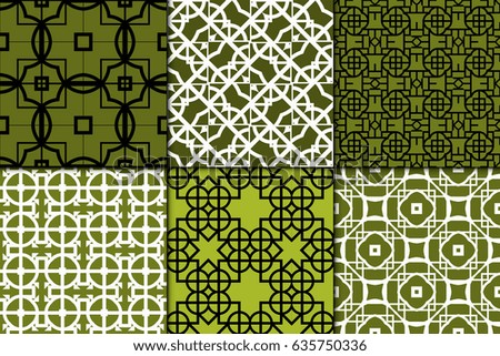 set of Ornamental design. Modern seamless geometry pattern. Vector illustration. For interior design, printing, web and textile design, wrapping
