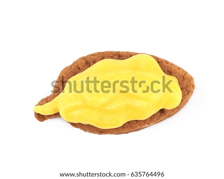 Fresh baked ginger cookie isolated over the white background