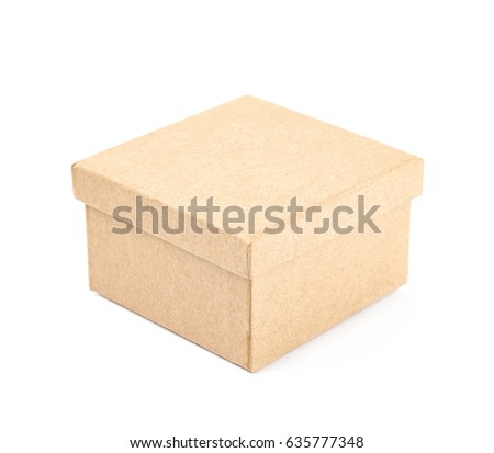 Paper gift box isolated over the white background