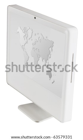 modern monitor isolated with clipping path