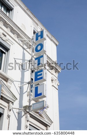 hotel lightbox signboard on the wall