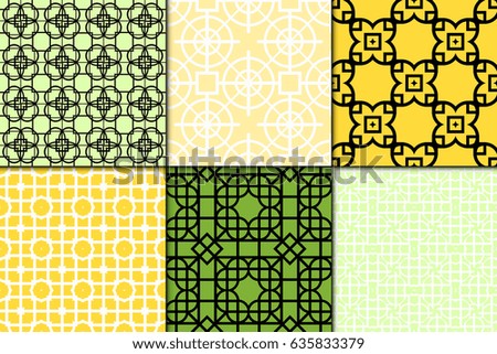 set of seamless geometry pattern. vector illustration. texture for design wallpaper, pattern fills, fabric, wrappingg paper