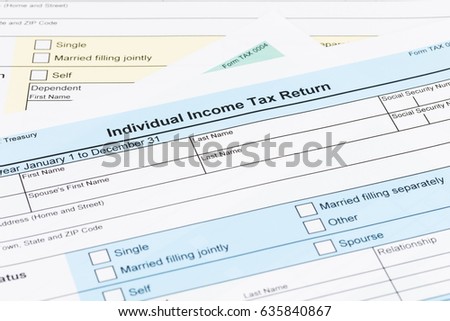 Tax form; document are mock-up