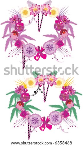 illustration with christmas garland isolated on white background