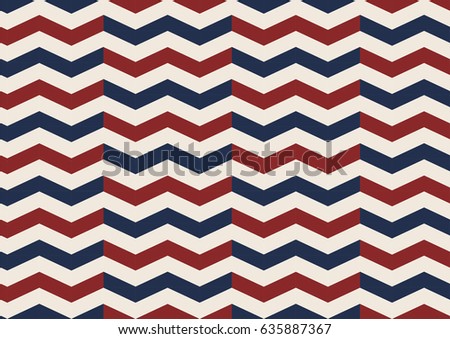 Chevron diamond old glory red, white and blue seamless pattern. Vector file for backdrop, background and wallpaper.