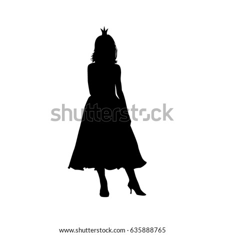 Silhouette of a girl princess. Vector