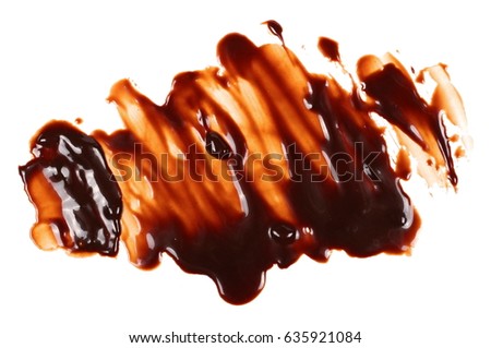 Hot melted chocolate isolated on white background, with clipping path