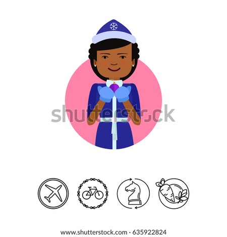 African American woman with Christmas ball