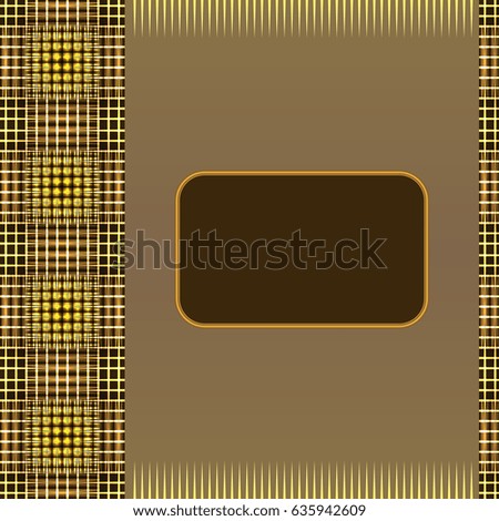 Template flyer for design with gold elements. Book cover,business card, banner, brochure design with place for text or logo. Vector illustration.