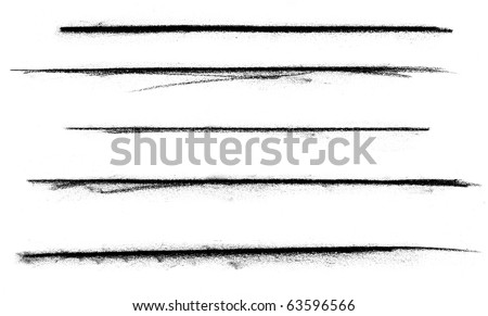 A various set of charcoal lines over a white background. Royalty-Free Stock Photo #63596566