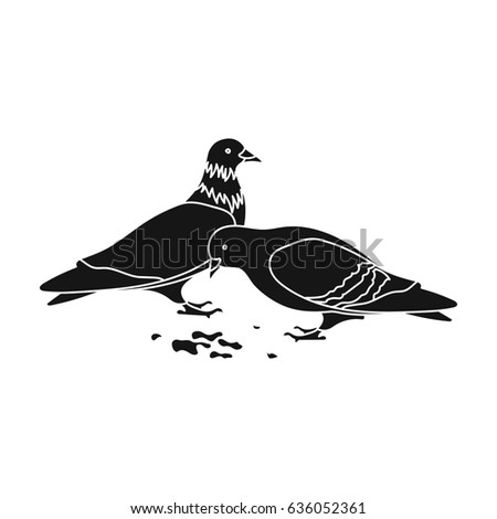 Pigeon.Old age single icon in black style bitmap, raster symbol stock illustration web.