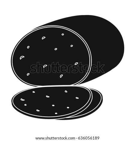 Smoked cheese.Different kinds of cheese single icon in black style bitmap, raster symbol stock illustration web.
