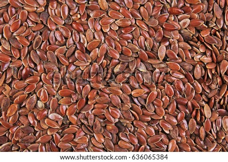 Linseed flax seed texture as pattern. Healthy seeds.