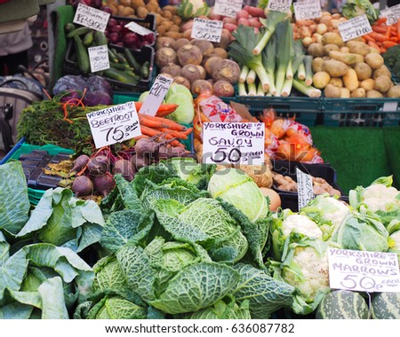 Shambles market vegetable stand