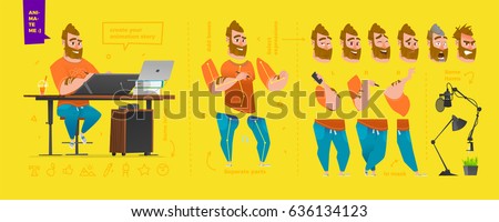 Stylized characters set for animation. Some parts of body  Royalty-Free Stock Photo #636134123