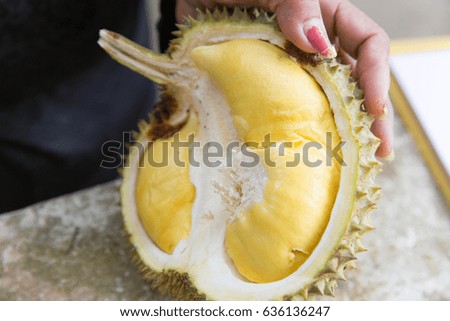 Fresh durian (Mon thong) tropical fruit, Thailand