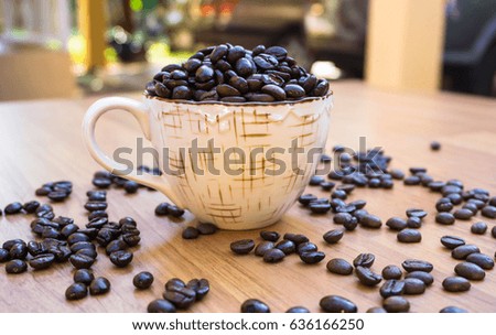 coffee cup and bean