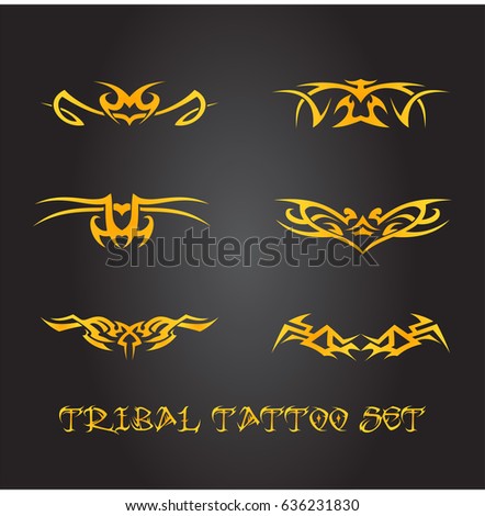 Tribal tattoo and ornament set